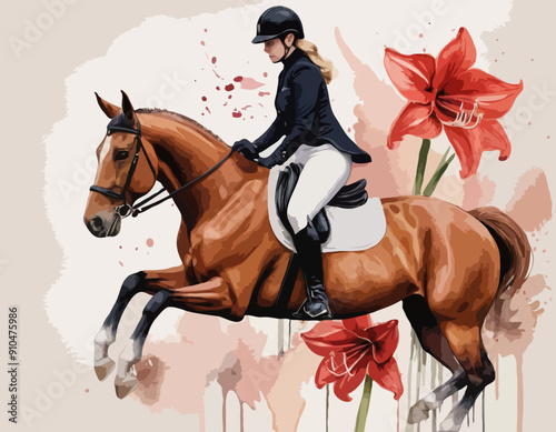 Amaryllis equestrian | Redoubt Flower Illustrations