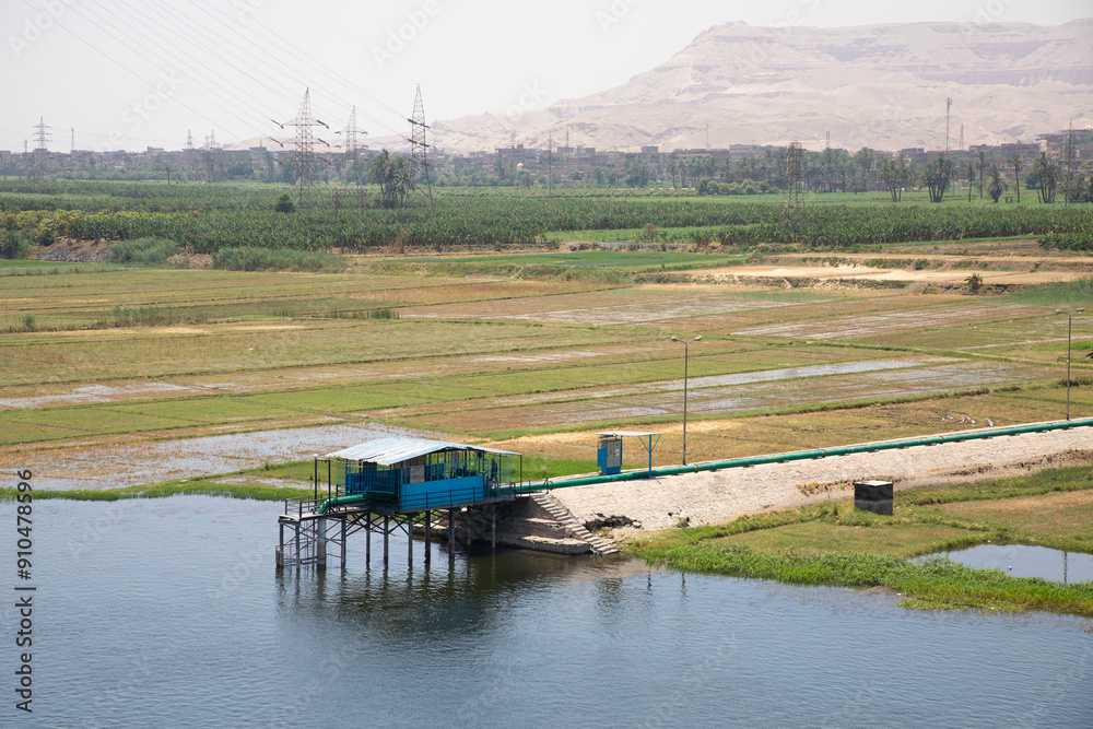 Beautiful view of Nile river and landscape in Luxor, Egypt