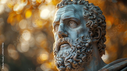 Close-Up of Bust of Famous Greek Philosopher