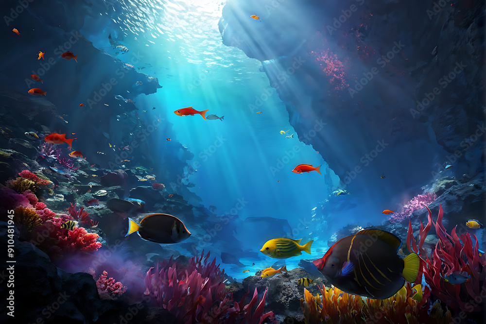 Obraz premium coral reef and fishes