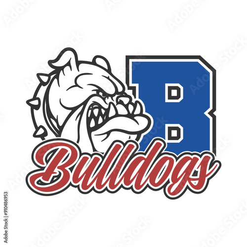 Bulldogs Illustration Clip Art Design Shape. Mascot Silhouette Icon Vector.