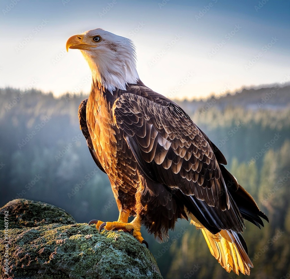 Fototapeta premium bald eagle om the hill