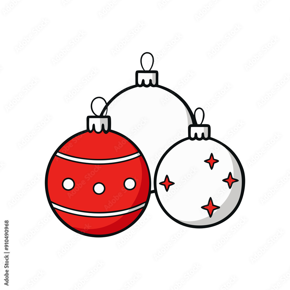  Christmas ornaments decorated with stars and dots