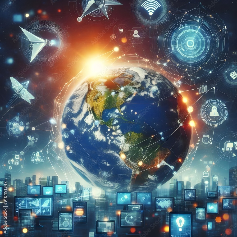 This is Communication technology for internet business. Global world network and telecommunication on earth cryptocurrency and blockchain . This is Communication technology for internet business. Global world network and telecommunication on earth cryptocurrency and blockchain .