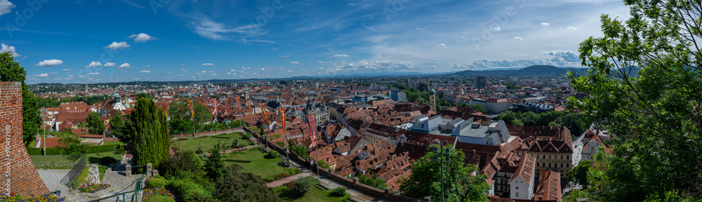 Panoramic View over Graz, Austria Panoramic View over Graz, Austria