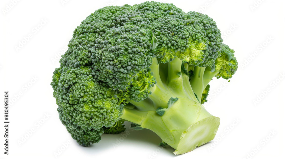 A whole broccoli isolated on white A whole broccoli isolated on white