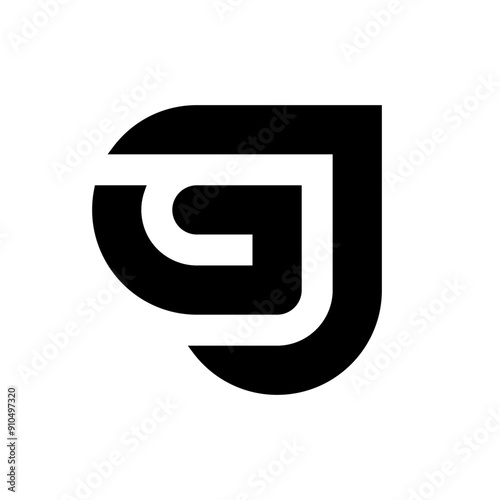 Letter GJ or JG simple creative monogram logo