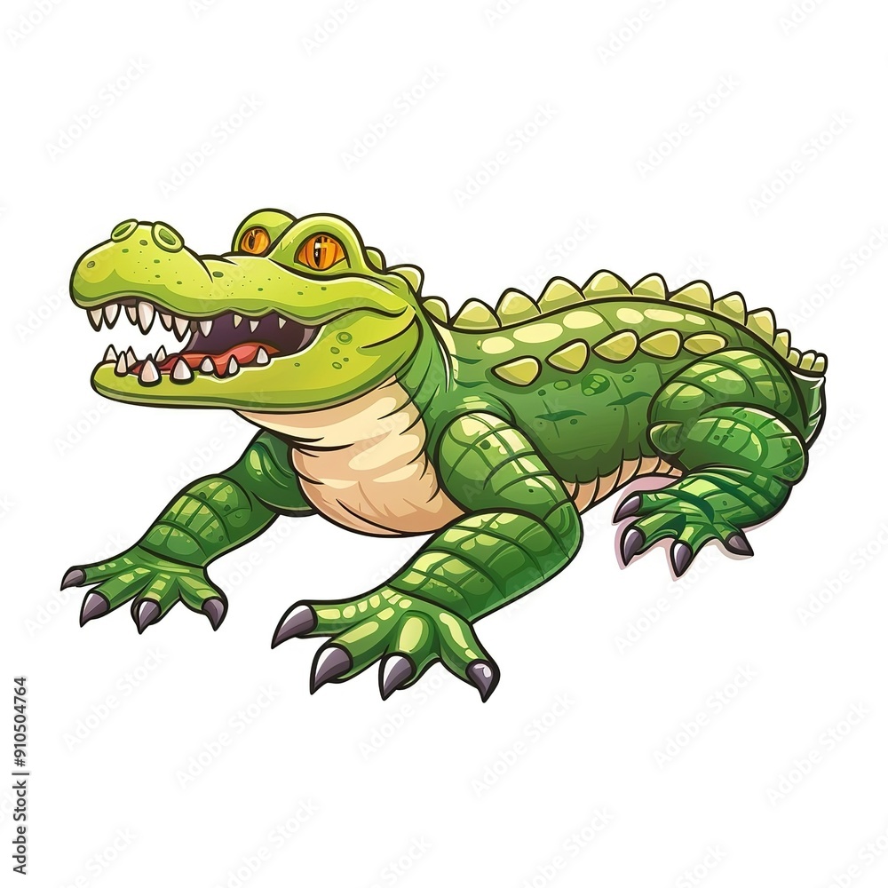 Fototapeta premium Alligator Sound element animal cartoon isolated whitebackground 16:9
