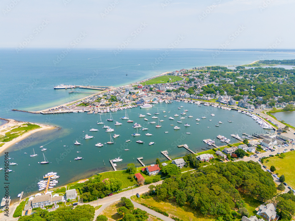Fototapeta premium Oak Bluffs Harbor, Marthas Vineyard, MA, USA 2024 stock photo