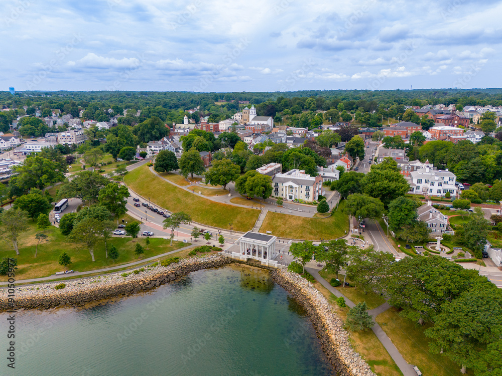 Fototapeta premium Aerial drone photo Plymouth Rock Massachusetts 2024