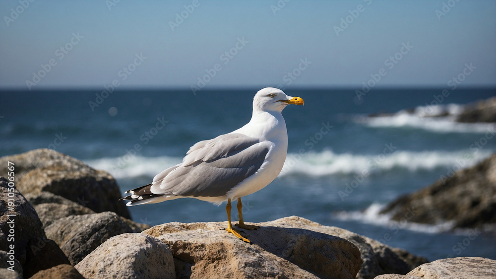 Seagull Mid-Call on a Rocky Seaside Outcrop
Seagull Mid-Call on a Rocky Seaside Outcrop