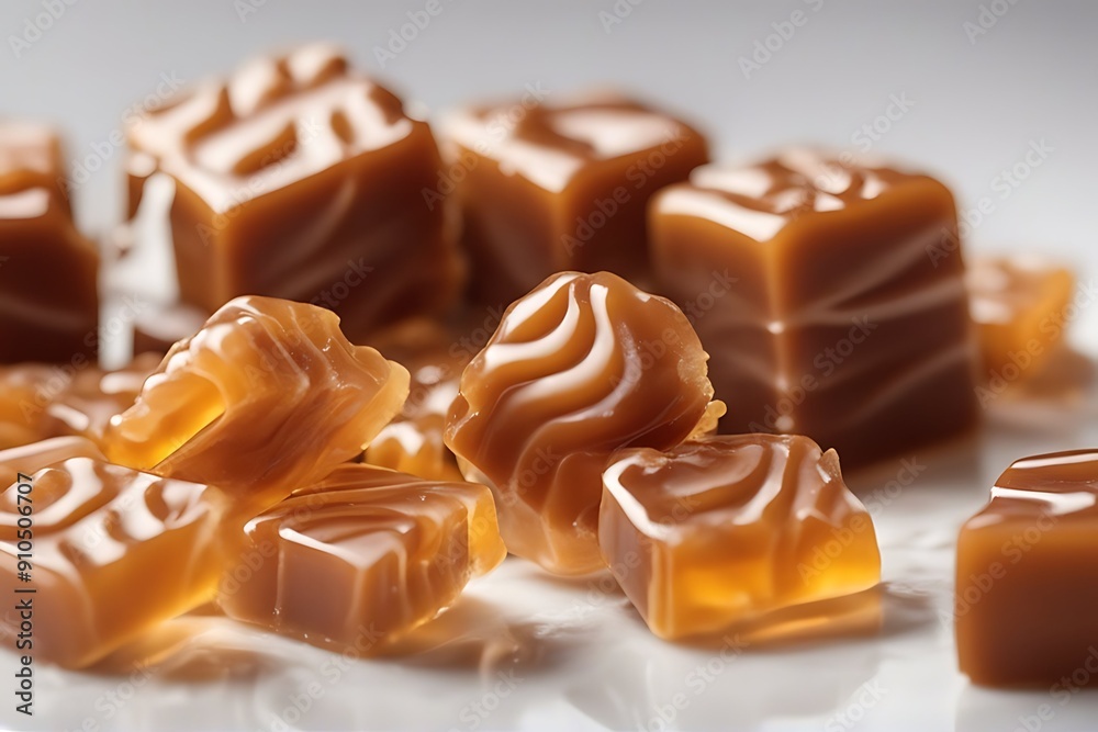 closeup candy caramel background white closeup candy caramel background white