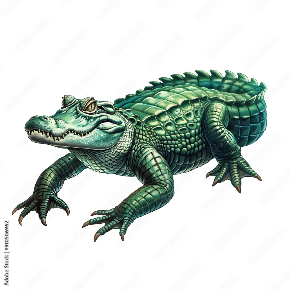 Obraz premium Alligator Void/Space element animal cartoon isolated whitebackground 16:9