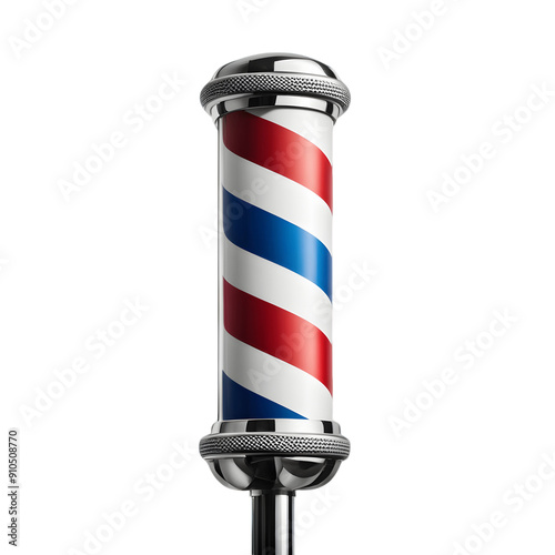 Barbershop Pole isolated on transparent background photo