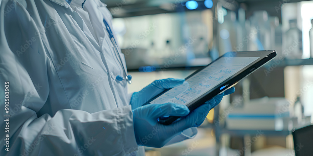 Laboratory Scientist Using Digital Tablet for Data Analysis in a Research Facility, Biomedical Researcher Leveraging Technology for Precision Data Collection and Analysis
Laboratory Scientist Using Digital Tablet for Data Analysis in a Research Facility, Biomedical Researcher Leveraging Technology for Precision Data Collection and Analysis