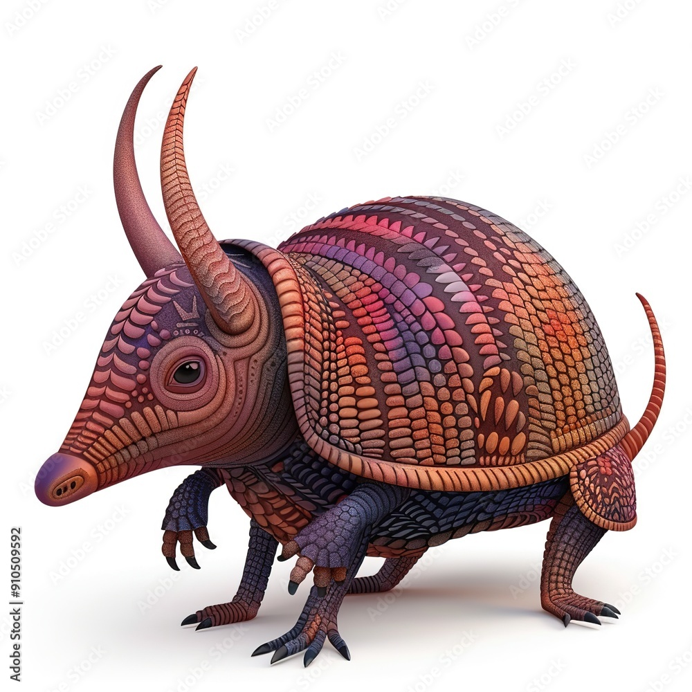 Obraz premium Armadillo Light element animal cartoon isolated whitebackground 16:9
