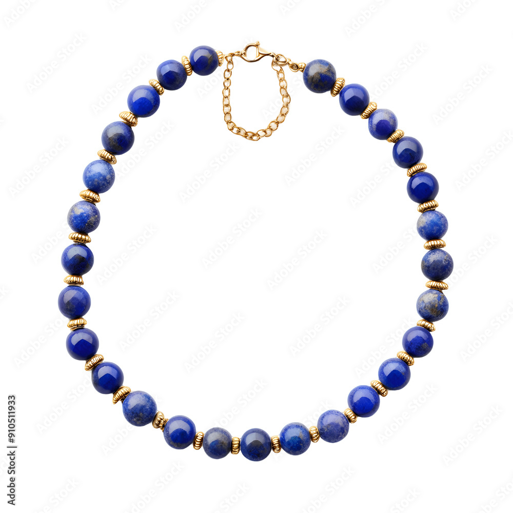 Obraz premium Lapis Lazuli Necklace isolated on transparent background 