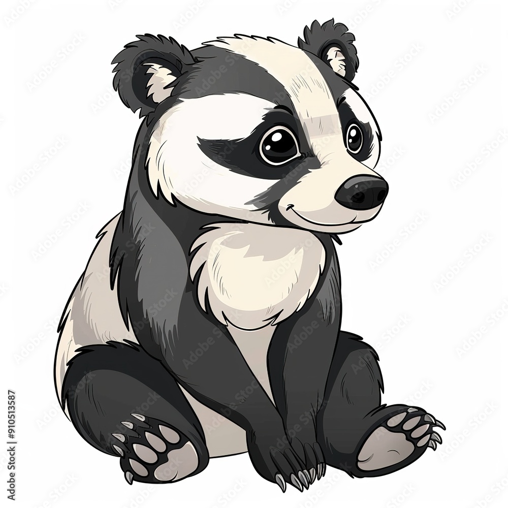 Obraz premium Badger Spirit animal cartoon isolated whitebackground 16:9