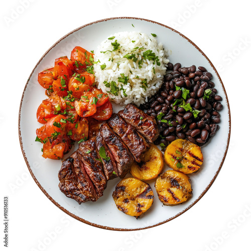 A Plate of Grilled Steak wi...