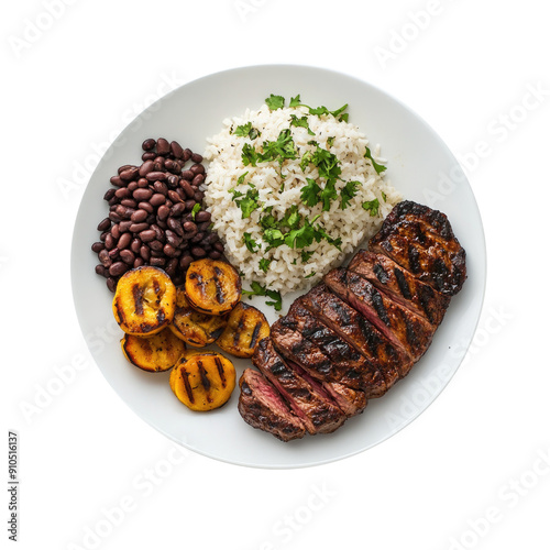 A Plate of Grilled Steak wi...