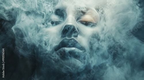 Smoke Portrait: Ethereal Face in Vapor (Surreal, Dreamlike)