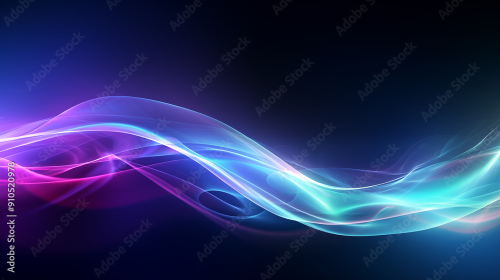 Abstract Neon Light Waves, Futuristic Mood, Dynamic Flow, Against a Black Background Abstract Neon Light Waves, Futuristic Mood, Dynamic Flow, Against a Black Background