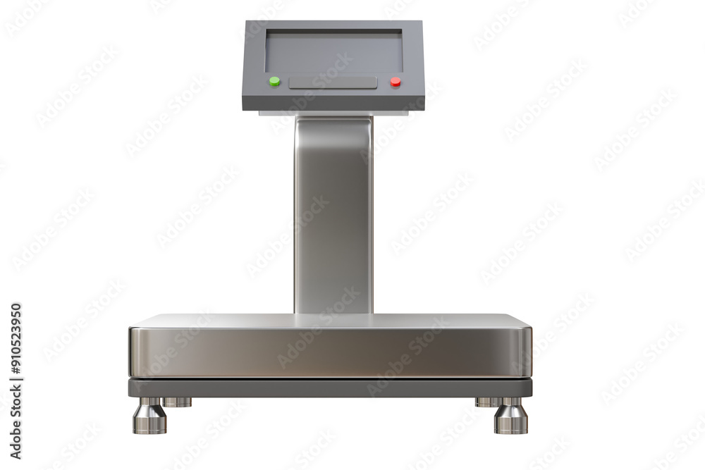 3d Warehouse scale icon on isolated purple background. Transportation cargo concept. logistic and Warehouse concept. Minimal Industrial scale, Shipping package scales, weight scales icon. 3d render.