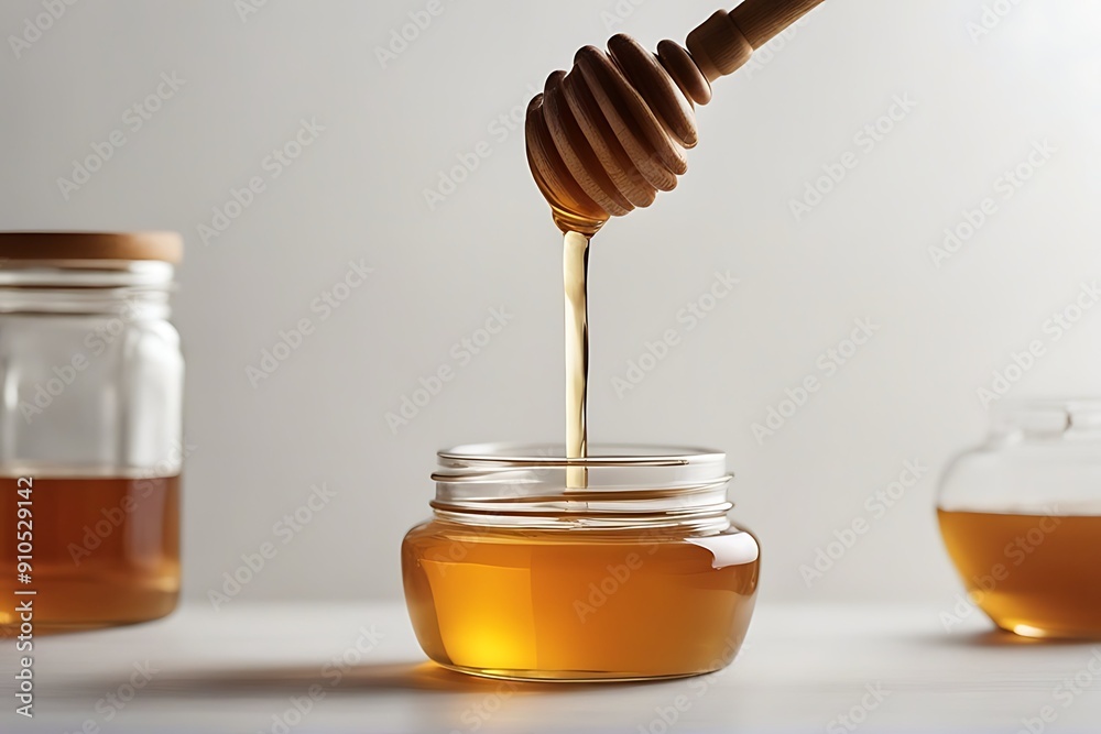 jar wooden honey white drizzler Glass jar wooden honey white drizzler Glass