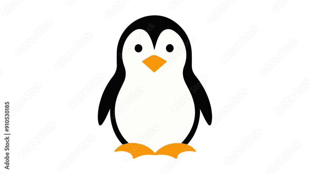 simple illustration of a penguin on a white background, simple vector shape of a cute penguin vector illustration simple illustration of a penguin on a white background, simple vector shape of a cute penguin vector illustration