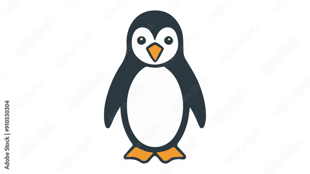simple illustration of a penguin on a white background, simple vector shape of a cute penguin vector illustration simple illustration of a penguin on a white background, simple vector shape of a cute penguin vector illustration