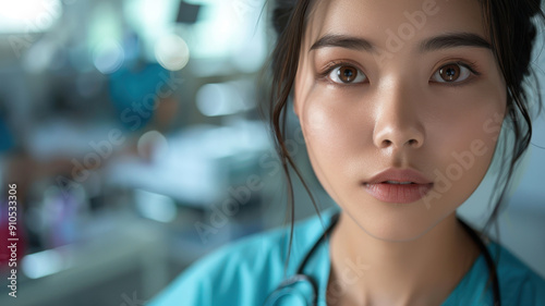 A close-up portrait of a yo...