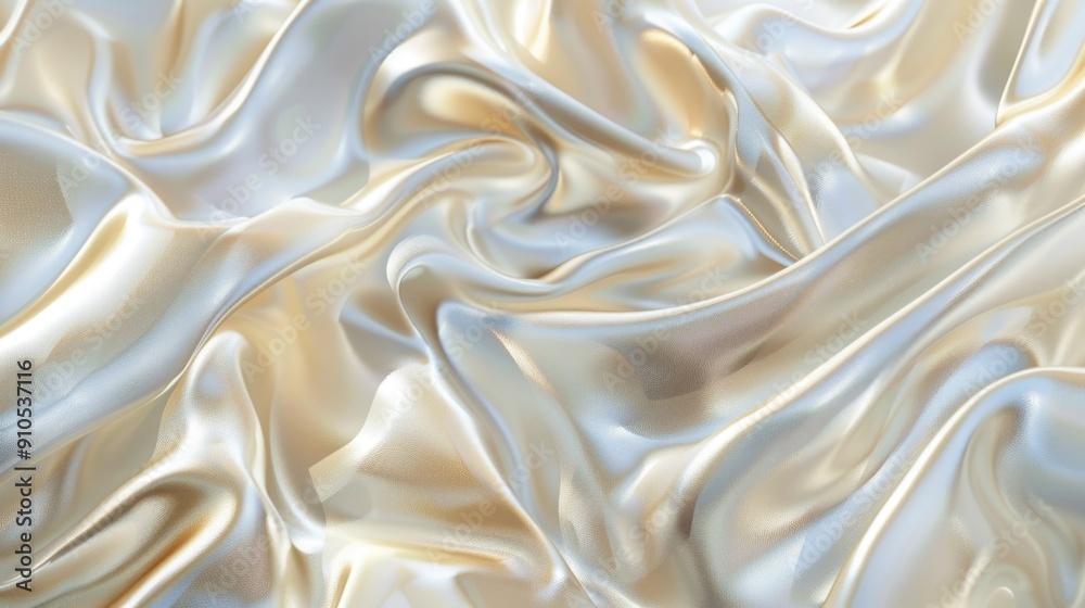 Obraz premium A close-up shot of white and gold fabric texture