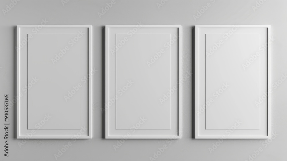 Three White Posters Mockup, Ideal for Presentations, AI Created Three White Posters Mockup, Ideal for Presentations, AI Created
