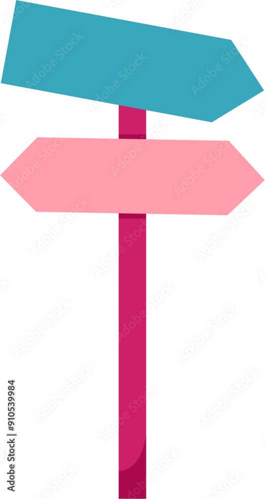 Flat Simple Illustration Of Sign Post Flat Simple Illustration Of Sign Post