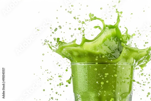 The image highlights the freshness and natural appeal of the smoothie, emphasizing its vegetarian, healthy, and non-GMO qualities. Ideal for promoting nutritious beverages and natural foods