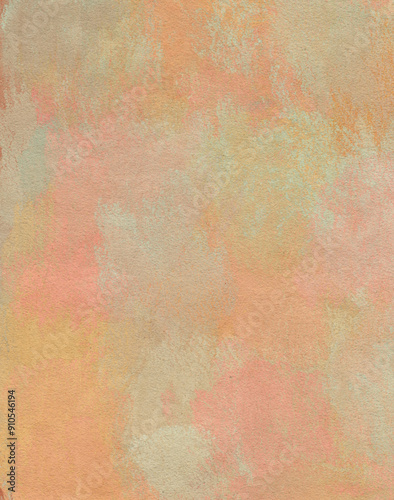 Soft Pink Green Yellow Texture Abstract Brush Stroke Pastel Gouache Background