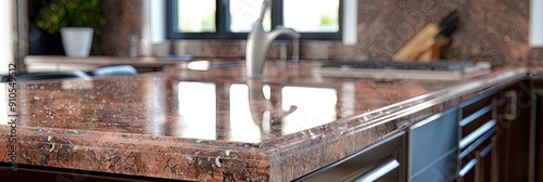 clean pink granite countertop