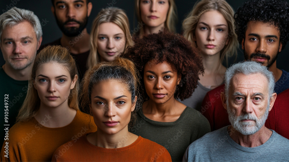 a group of 20 people, mostly caucasian, ages 20 to 65, looking into the camera a group of 20 people, mostly caucasian, ages 20 to 65, looking into the camera