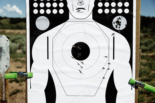 Target with bullet holes 