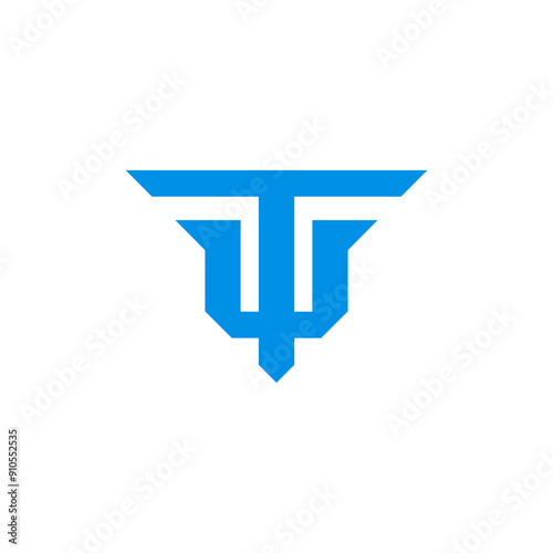 initial letter Tw logo vector blue color
