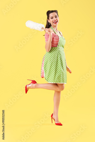 Portrait of beautiful pin-u...