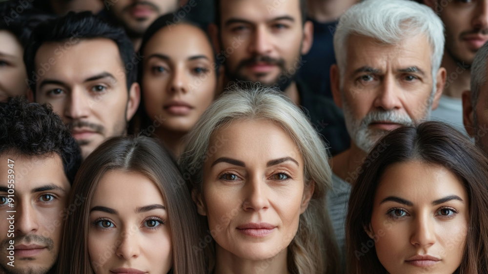 a group of 20 people, mostly caucasian, ages 20 to 65, looking into the camera a group of 20 people, mostly caucasian, ages 20 to 65, looking into the camera