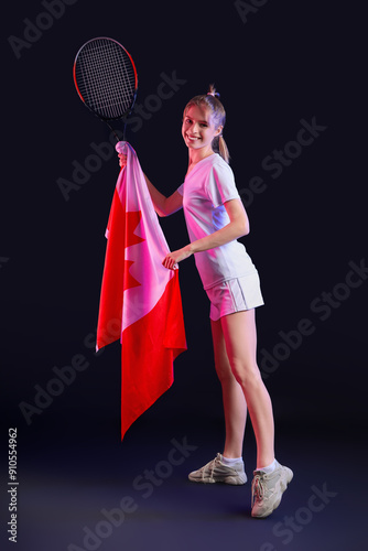 Female tennis player with f...