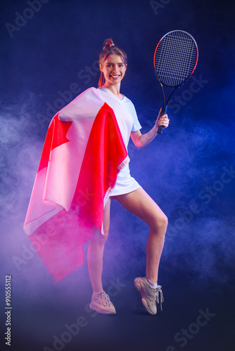 Female tennis player with f...
