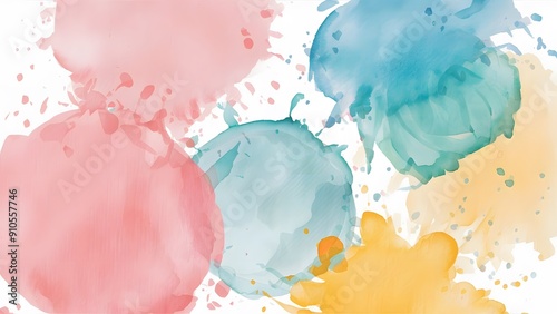 Abstract watercolor painting with a blend of soft, pastel colors photo