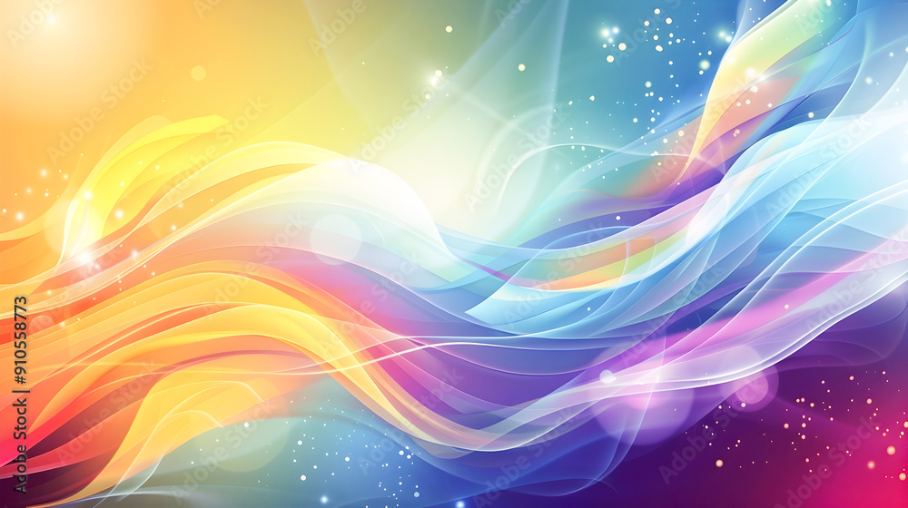 Colorful Abstract Wavy Background with Stars and Dreamlike Qualities Colorful Abstract Wavy Background with Stars and Dreamlike Qualities
