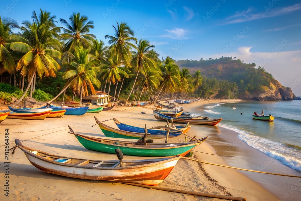 Obraz premium boats on the beach