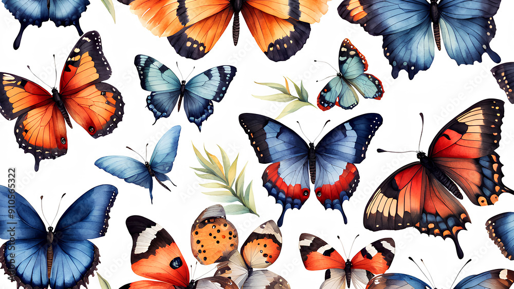Beautiful Watercolor Tropical Butterflies Beautiful Watercolor Tropical Butterflies