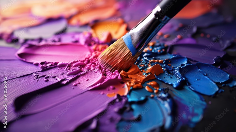 Fototapeta premium Art project, vibrant colors, creative process, studio setting, inviting