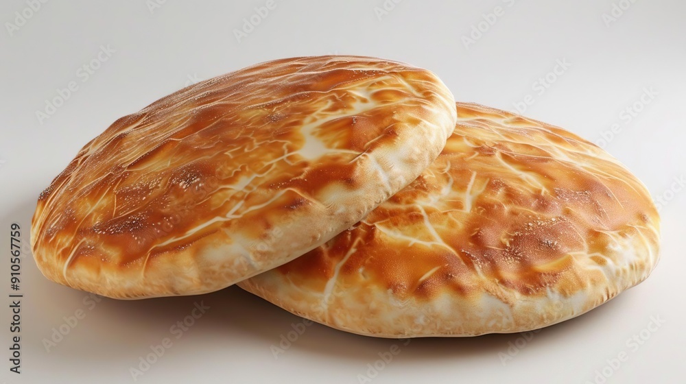 Two Pita Breads 3D Model Two Pita Breads 3D Model